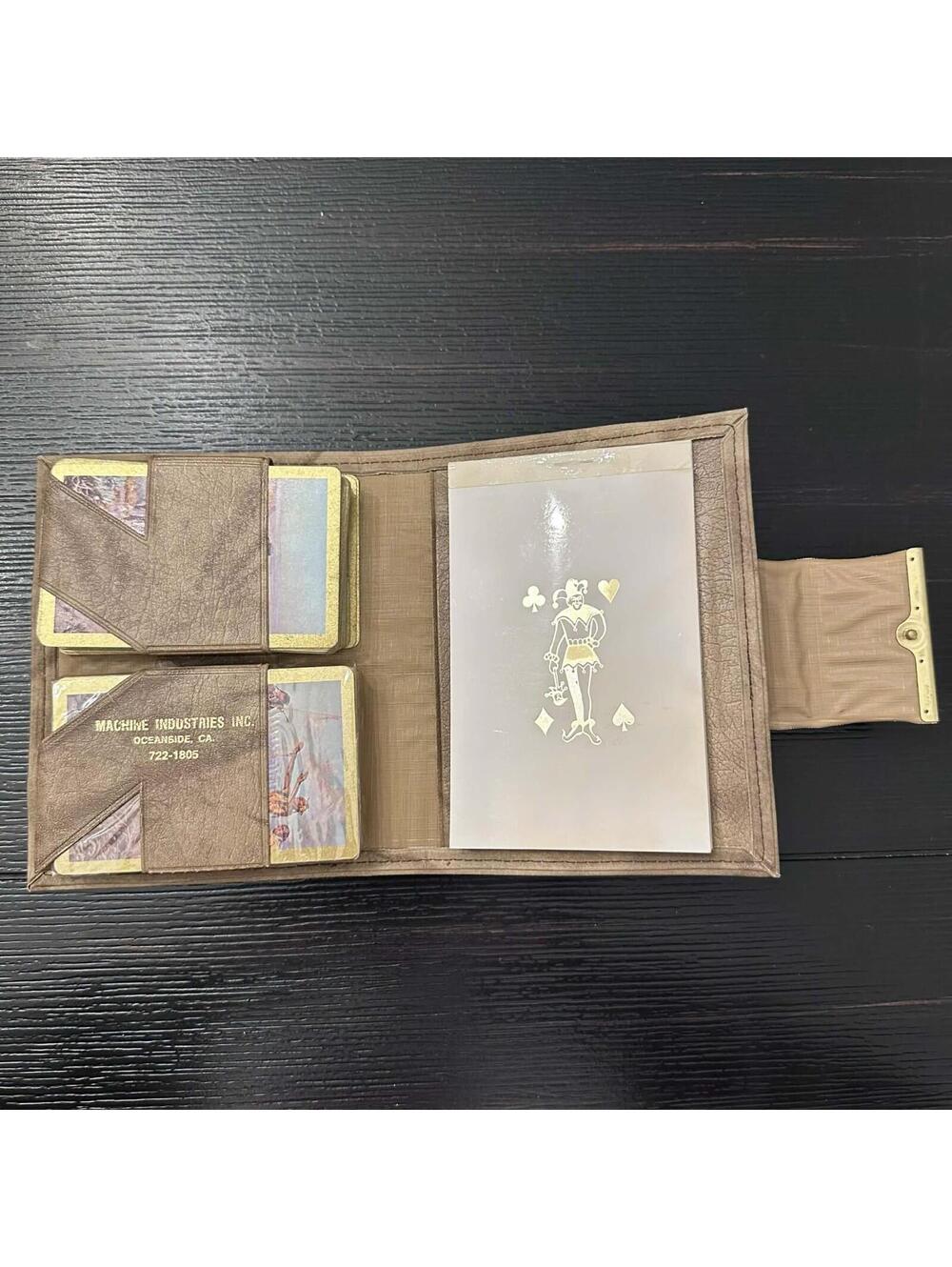 Vintage RediSlip Double Deck Bridge Playing Cards Gold Edge Case Set